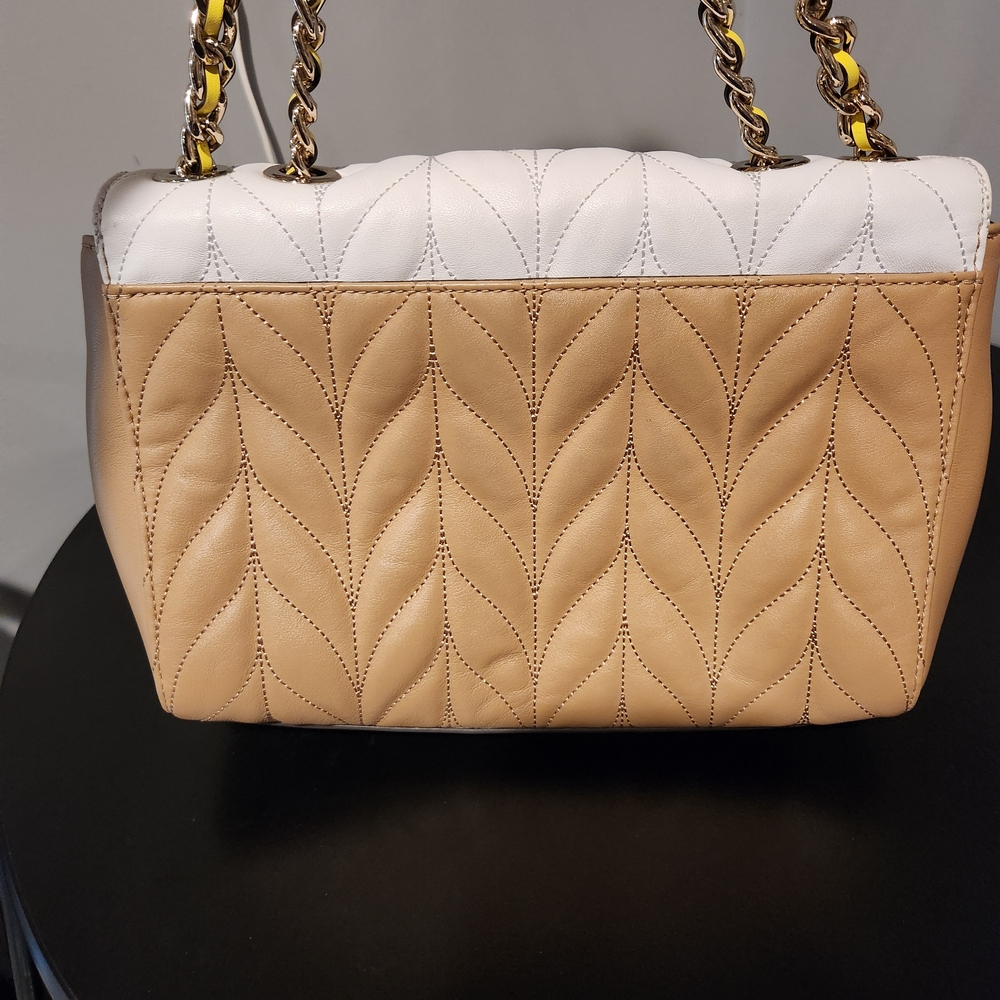 Kate Spade Quilted White and Tan Shoulder Bag - Picture 3 of 4
